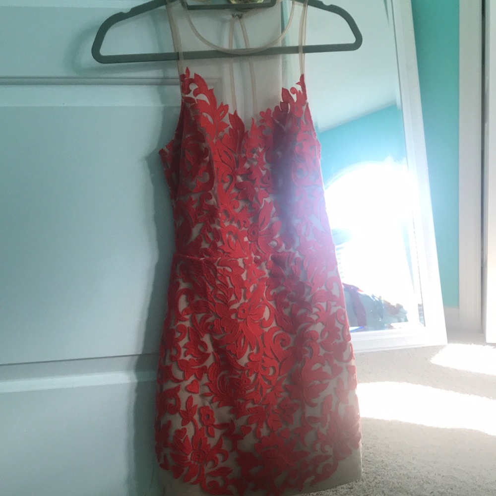 Reddish Orange cocktail dress